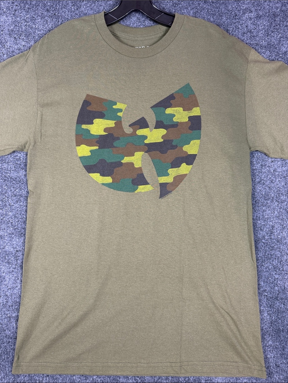Wu-Tang Clan Men's Medium Camo Logo Graphic T Shirt Olive Green Hip Hop